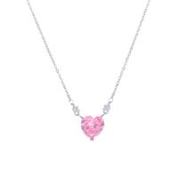 Shiny Heart Shape Copper Gold Plated Zircon Necklace main image 3