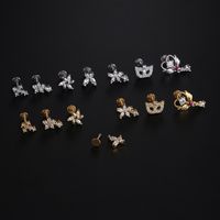 Simple Style Star Butterfly Stainless Steel Inlay Zircon Lip Stud 1 Piece main image 4