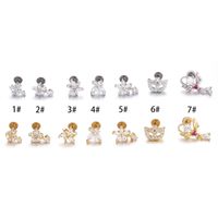 Simple Style Star Butterfly Stainless Steel Inlay Zircon Lip Stud 1 Piece main image 2