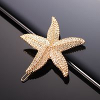Fashion Starfish Metal Inlay Rhinestones Hair Clip 1 Piece main image 5