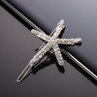 Moda Estrella De Mar Metal Embutido Diamantes De Imitación Pinza Para El Cabello 1 Pieza sku image 4