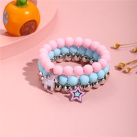 Cartoon Style Star Plastic Resin Beaded Girl's Bracelets 3 Pieces main image 2