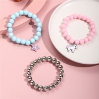 Cartoon Style Star Plastic Resin Beaded Girl's Bracelets 3 Pieces main image 6