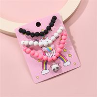 Cartoon Style Star Plastic Resin Beaded Girl's Bracelets 3 Pieces sku image 3