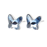 Fashion Butterfly Copper Inlay Artificial Crystal Ear Studs 1 Pair main image 4