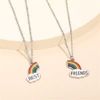 Cute Rainbow Alloy Enamel Kid's Necklace 2 Pieces main image 5