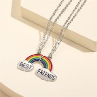 Cute Rainbow Alloy Enamel Kid's Necklace 2 Pieces main image 3