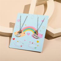 Cute Rainbow Alloy Enamel Kid's Necklace 2 Pieces sku image 1