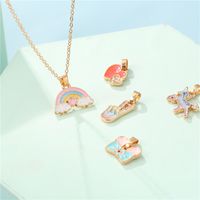 Cute Rainbow Alloy Enamel Girl's Pendant Necklace main image 5