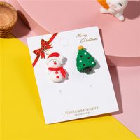 Cartoon Style Snowman Resin Kid's Ear Clips 1 Pair main image 1