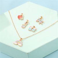 Cute Rainbow Alloy Enamel Girl's Pendant Necklace main image 3