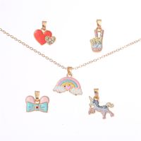 Cute Rainbow Alloy Enamel Girl's Pendant Necklace main image 2