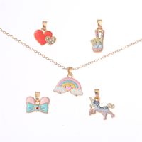 Süß Regenbogen Legierung Emaille Mädchen Halskette Mit Anhänger main image 2