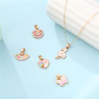 Cute Animal Alloy Enamel Rhinestones Girl's Necklace main image 3