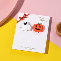 Funny Pumpkin Resin Kid's Ear Clips 1 Pair sku image 1