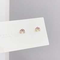 Glam Geometric Copper Plating Zircon Ear Studs 3 Pairs main image 2