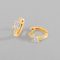 Simple Style Round Copper Plating Zircon Earrings 1 Pair main image 5