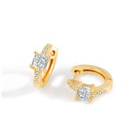 Style Simple Rond Le Cuivre Placage Zircon Des Boucles D'oreilles 1 Paire main image 4