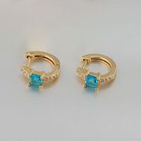 Simple Style Round Copper Plating Zircon Earrings 1 Pair sku image 9