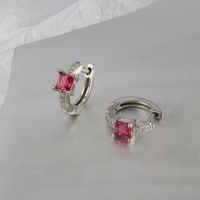 Style Simple Rond Le Cuivre Placage Zircon Des Boucles D'oreilles 1 Paire sku image 2