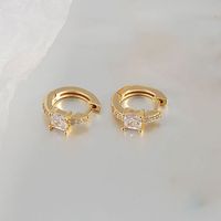 Simple Style Round Copper Plating Zircon Earrings 1 Pair sku image 7