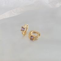 Simple Style Round Copper Plating Zircon Earrings 1 Pair sku image 11