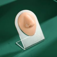 Silicone Simulation Fake Ear Facial Features Teaching Practice Props Nose Mouth Navel Stud Ring Accessories Display Stand Model main image 4