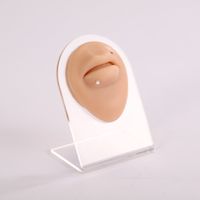 Silicone Simulation Fake Ear Facial Features Teaching Practice Props Nose Mouth Navel Stud Ring Accessories Display Stand Model sku image 12
