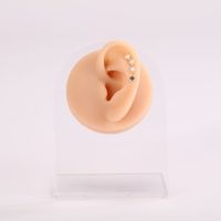 Silicone Simulation Fake Ear Facial Features Teaching Practice Props Nose Mouth Navel Stud Ring Accessories Display Stand Model sku image 16