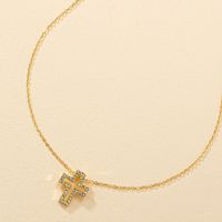 1 Piece Simple Style Cross Alloy Plating Rhinestones Women's Pendant Necklace main image 6