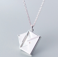 Fashion Simple Style Envelope Letter Titanium Steel Carving Necklace sku image 1