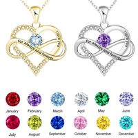 1 Piece Fashion Heart Shape Alloy Plating Rhinestones Birthstone Women's Pendant Necklace main image 3