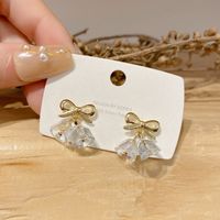 1 Pair Retro Heart Shape Flower Alloy Plating Artificial Pearls Rhinestones Women's Drop Earrings sku image 10