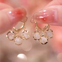 1 Pair Retro Heart Shape Flower Alloy Plating Artificial Pearls Rhinestones Women's Drop Earrings sku image 14