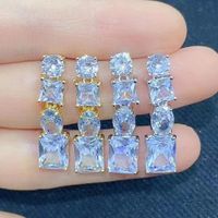 Simple Style Square Copper Inlay Zircon Women's Jewelry Set main image 3