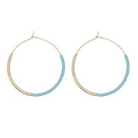 1 Pair Simple Style Color Block Glass Beaded Women's Hoop Earrings sku image 5