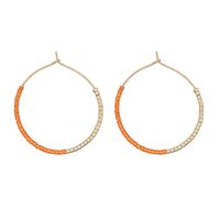 1 Pair Simple Style Color Block Glass Beaded Women's Hoop Earrings sku image 4