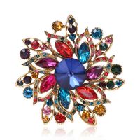 Fashion Flower Alloy Plating Artificial Rhinestones Women's Brooches main image 1