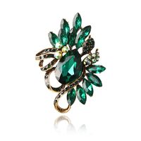 Korean Style Flower Alloy Plating Artificial Crystal Women's Brooches main image 1
