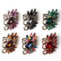 Korean Style Flower Alloy Plating Artificial Crystal Women's Brooches main image 4