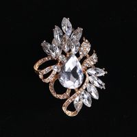 Korean Style Flower Alloy Plating Artificial Crystal Women's Brooches sku image 2
