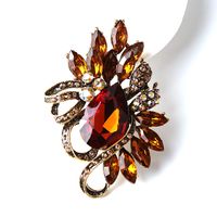 Korean Style Flower Alloy Plating Artificial Crystal Women's Brooches sku image 9
