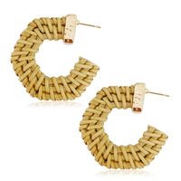 1 Pair Fashion Triangle Round Moon Wood Straw Copper Inlaid Acrylic Women's Earrings sku image 46