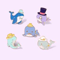 Cute Whale Alloy Stoving Varnish Unisex Brooches main image 1