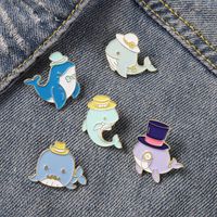 Cute Whale Alloy Stoving Varnish Unisex Brooches main image 3