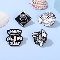 Cartoon Style Letter Game Console Alloy Plating Unisex Brooches main image 2