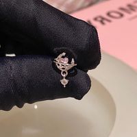 1 Piece Ins Style Star Heart Shape Metal Plating Inlay Opal Women's Ear Studs sku image 12