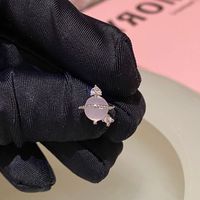 1 Piece Ins Style Star Heart Shape Metal Plating Inlay Opal Women's Ear Studs sku image 5