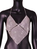 Women's Vest Tank Tops Sequins Diamond Streetwear Solid Color sku image 9
