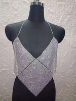 Women's Vest Tank Tops Sequins Diamond Streetwear Solid Color sku image 3